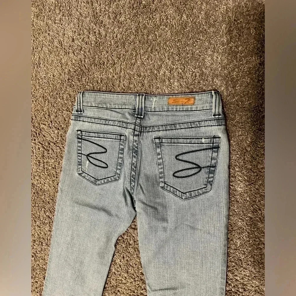 SEVEN7 Women’s Cotton Flare Light Denim Jeans size 28 - Picture 13 of 16